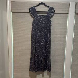 Elegant Blue Floral Dress